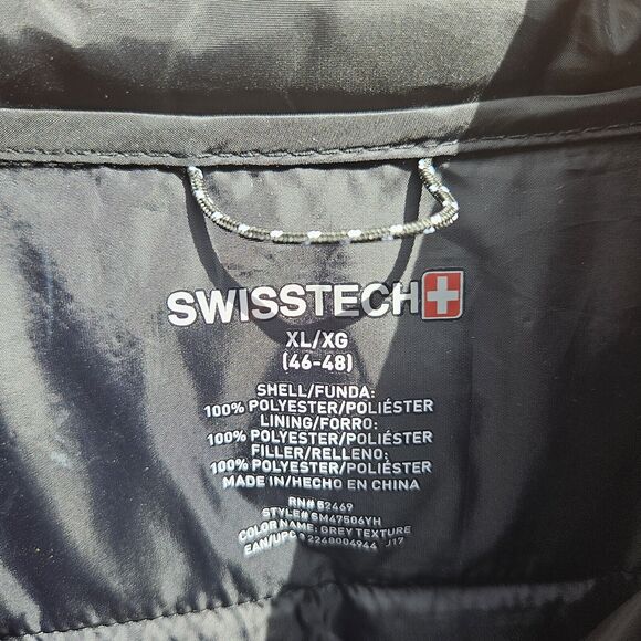 Swiss Tech Men's XLarge Puffer Jacket Performance Gear Gray - Picture 5 of 9
